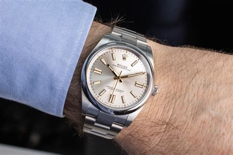 rolex oyster perpetual silver dial.